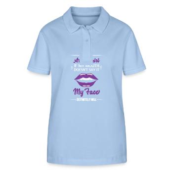 Sternzeichen Widder - Stanley/Stella Frauen Bio-Poloshirt ELLISER - sky Blue - Vorne - Luana (180cm)
