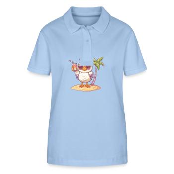Chicken Summer Beach Comic - Stanley/Stella Women’s Organic Polo Shirt ELLISER - sky blue - Front - Luana (180cm)