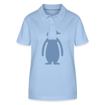 Penguin Silhouette Elegant Design - Stanley/Stella Women’s Organic Polo Shirt ELLISER - sky blue - Front - Luana (180cm)
