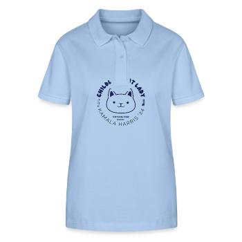 Childless Cat Lady Social Club Outfit - Stanley/Stella Women’s Organic Polo Shirt ELLISER - sky blue - Front - Luana (180cm)