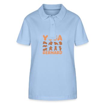 Cat Yoga Gerhard - Stanley/Stella Women’s Organic Polo Shirt ELLISER - sky blue - Front - Luana (180cm)