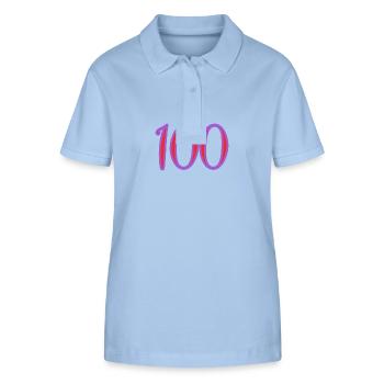 100. 100 YEARS. 100th ANNIVERSARY. 100 BIRTHDAY - Stanley/Stella Women’s Organic Polo Shirt ELLISER - sky blue - Front - Luana (180cm)