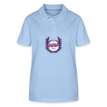 Armoiries de la Grèce 2024 - Polo bio ELLISER Stanley/Stella Femme - bleu ciel - Devant - Luana (180cm)
