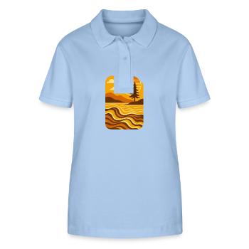 Golden Waves – Sunset Vibes der 70er - Stanley/Stella Frauen Bio-Poloshirt ELLISER - sky Blue - Vorne - Luana (180cm)