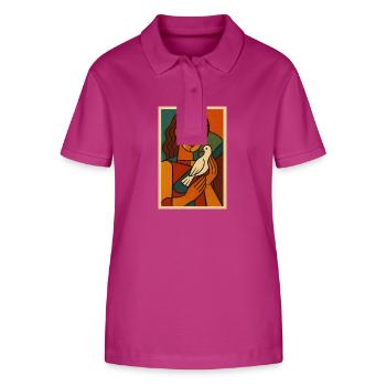 Peaceful Soul – Le cubisme rencontre l’art rétro - Polo bio ELLISER Stanley/Stella Femme - mauve orchidée - Devant - Luana (180cm)