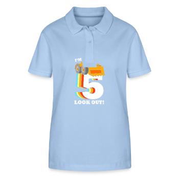 Children's birthday party construction site - Stanley/Stella Women’s Organic Polo Shirt ELLISER - sky blue - Front - Luana (180cm)
