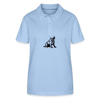 Mops Pug Hund Symbol - Stanley/Stella Frauen Bio-Poloshirt ELLISER - sky Blue - Vorne - Luana (180cm)