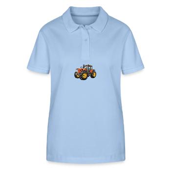 Traktor Farmer Symbol - Stanley/Stella Frauen Bio-Poloshirt ELLISER - sky Blue - Vorne - Luana (180cm)