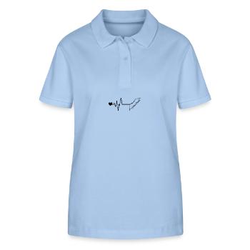 Pfeil und Bogen Puls Liebe - Stanley/Stella Frauen Bio-Poloshirt ELLISER - sky Blue - Vorne - Luana (180cm)