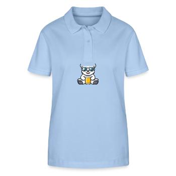 Eisbär Apres Ski Bier - Stanley/Stella Frauen Bio-Poloshirt ELLISER - sky Blue - Vorne - Luana (180cm)