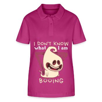 Lustiger-Geist, Boo-Schrecken Spruch Halloween - Stanley/Stella Frauen Bio-Poloshirt ELLISER - Orchidee - Vorne - Luana (180cm)