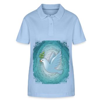 Peace Dove of Peace Peace Symbol Peace Symbol - Stanley/Stella Women’s Organic Polo Shirt ELLISER - sky blue - Front - Luana (180cm)