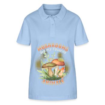Waldpilze, Pilze, lustiger Spruch - Stanley/Stella Frauen Bio-Poloshirt ELLISER - sky Blue - Vorne - Luana (180cm)