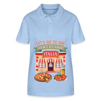 Pizzeria Italia, restaurant italien, disant - Polo bio ELLISER Stanley/Stella Femme - bleu ciel - Devant - Luana (180cm)