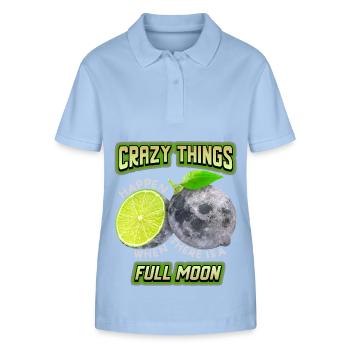 Surrealismus, Vollmond mit Zitrone lustiger Spruch - Stanley/Stella Frauen Bio-Poloshirt ELLISER - sky Blue - Vorne - Luana (180cm)