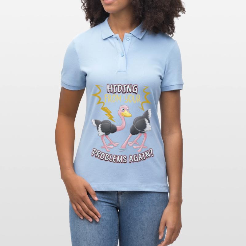 Funny Bouquet Bird-Strauss Comic Problem Solution Stanley/Stella Women’s Organic Polo Shirt ELLISER