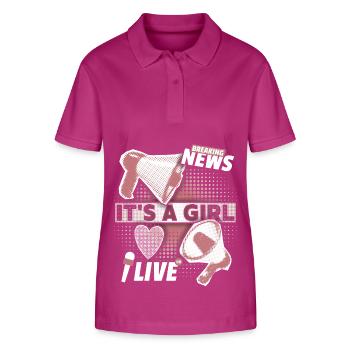 Baby-Mädchen Ankündigung mit Megaphon It's-a-Girl - Stanley/Stella Frauen Bio-Poloshirt ELLISER - Orchidee - Vorne - Luana (180cm)