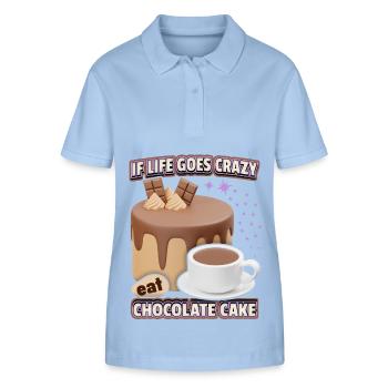 Gâteau au chocolat, chocolat, 3d drôle de dicton - Polo bio ELLISER Stanley/Stella Femme - bleu ciel - Devant - Luana (180cm)