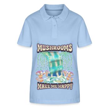 Magic Mushrooms, Psychedelische Pilze Surrealismus - Stanley/Stella Frauen Bio-Poloshirt ELLISER - sky Blue - Vorne - Luana (180cm)