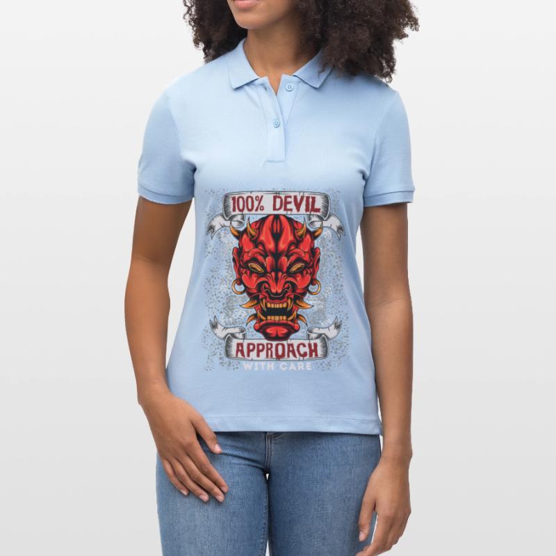 Devil Satan, funny devil saying in comic book style Stanley/Stella Women’s Organic Polo Shirt ELLISER