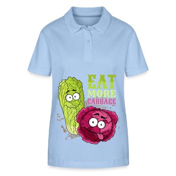 Cabbage, funny saying, red cabbage, Chinese cabbage - Stanley/Stella Women’s Organic Polo Shirt ELLISER - sky blue - Front - Luana (180cm)
