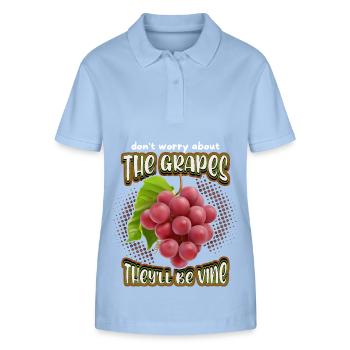 Wein, Weintrauben, lustiger Spruch, Pun - Stanley/Stella Frauen Bio-Poloshirt ELLISER - sky Blue - Vorne - Luana (180cm)