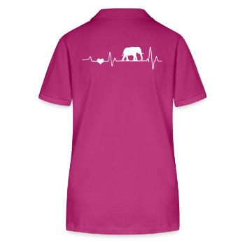 Elefant Herzschlag Elefanten EKG Afrika Fan Safari - Stanley/Stella Frauen Bio-Poloshirt ELLISER - Orchidee - Hinten - Luana (180cm)