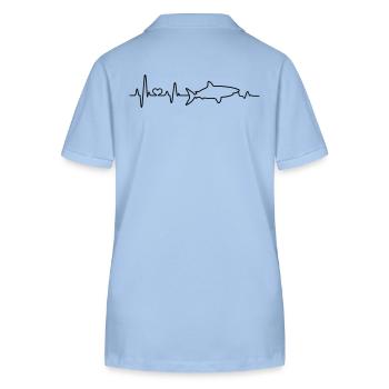 Heartbeat Shark Shark ECG Pulse Shark Fin - Stanley/Stella Women’s Organic Polo Shirt ELLISER - sky blue - Back - Luana (180cm)