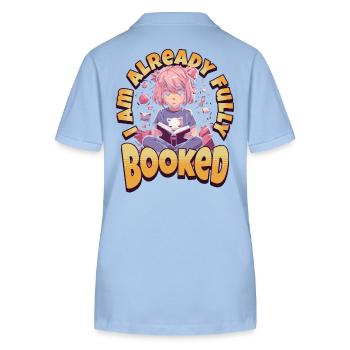 Fully Booked - Kawaii Anime Girl für Bücherwürmer - Stanley/Stella Frauen Bio-Poloshirt ELLISER - sky Blue - Hinten - Luana (180cm)