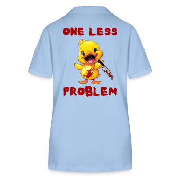Duck with Knife - One Problem Less Fun - Stanley/Stella Women’s Organic Polo Shirt ELLISER - sky blue - Back - Luana (180cm)