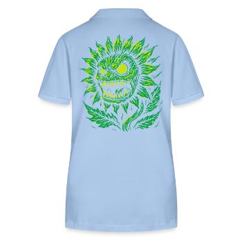 Tournesol démoniaque dans le style néon - Polo bio ELLISER Stanley/Stella Femme - bleu ciel - Dos - Luana (180cm)