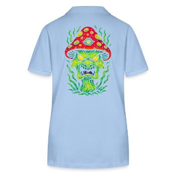 Psycho Toadstool with Third Eye - Stanley/Stella Women’s Organic Polo Shirt ELLISER - sky blue - Back - Luana (180cm)