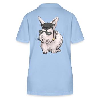 Scholar Rabbit Teacher Professions Studies Abi Graduation - Stanley/Stella Women’s Organic Polo Shirt ELLISER - sky blue - Back - Luana (180cm)