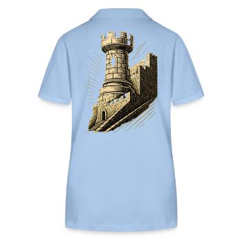 Chess Player Tower Chess Pieces Chessboard - Stanley/Stella Women’s Organic Polo Shirt ELLISER - sky blue - Back - Luana (180cm)