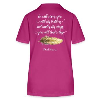 Citation chrétienne - Polo bio ELLISER Stanley/Stella Femme - mauve orchidée - Dos - Luana (180cm)