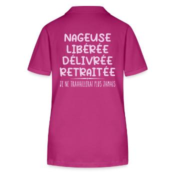 Schwimmer feiert Ruhestand mit Humorgeschenk - Stanley/Stella Frauen Bio-Poloshirt ELLISER - Orchidee - Hinten - Luana (180cm)