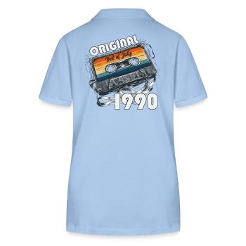 35th Birthday Gift Husband Cassette July 1990 - Stanley/Stella Women’s Organic Polo Shirt ELLISER - sky blue - Back - Luana (180cm)