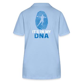 handball it's in my dna - Polo bio ELLISER Stanley/Stella Femme - bleu ciel - Dos - Luana (180cm)