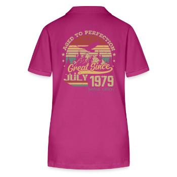 45 Jahre alt Perfekt gealtert, geboren im Juli 1979 - Stanley/Stella Frauen Bio-Poloshirt ELLISER - Orchidee - Hinten - Luana (180cm)