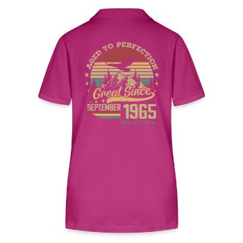 59 years old Aged to Perfection born: September 1965 - Stanley/Stella Women’s Organic Polo Shirt ELLISER - orchid Flower - Back - Luana (180cm)