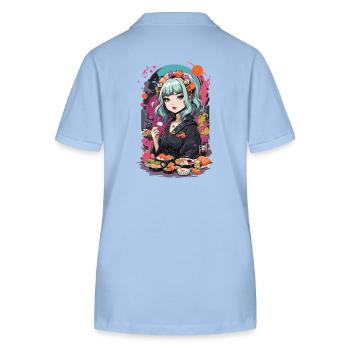 Anime Sushi e-Girl Goth Pastel Style Design - Polo bio ELLISER Stanley/Stella Femme - bleu ciel - Dos - Luana (180cm)