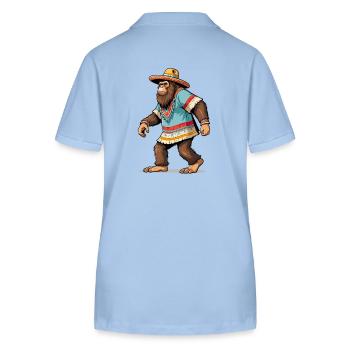 Mexican Bigfoot Sasquatch Sombrero - Stanley/Stella Women’s Organic Polo Shirt ELLISER - sky blue - Back - Luana (180cm)