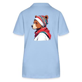 Funny Mama Bear Mother Bear Bear Lover - Stanley/Stella Women’s Organic Polo Shirt ELLISER - sky blue - Back - Luana (180cm)