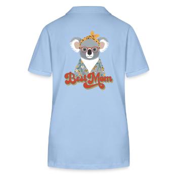 Funny Koala Mom Cute Mama Bear Lover - Stanley/Stella Women’s Organic Polo Shirt ELLISER - sky blue - Back - Luana (180cm)