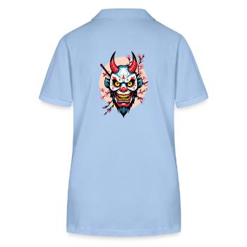 Oni Demon Mask Samurai Japanese Spirit - Stanley/Stella Women’s Organic Polo Shirt ELLISER - sky blue - Back - Luana (180cm)