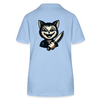 Costume d’Halloween Creepy Cat Psycho Pet - Polo bio ELLISER Stanley/Stella Femme - bleu ciel - Dos - Luana (180cm)