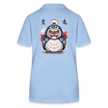 Japanese Daruma Aesthetic Yokai Design - Stanley/Stella Women’s Organic Polo Shirt ELLISER - sky blue - Back - Luana (180cm)