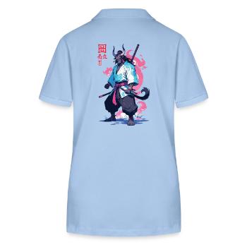 Samouraï Oni Yokai Esthétique Style Vaporwave - Polo bio ELLISER Stanley/Stella Femme - bleu ciel - Dos - Luana (180cm)