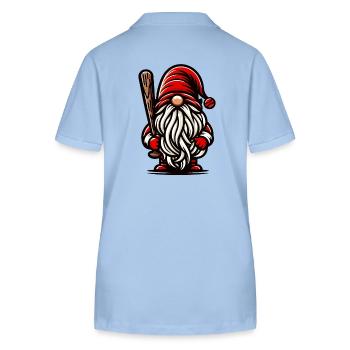 Noël Baseball Gnome Nain Fan de sport - Polo bio ELLISER Stanley/Stella Femme - bleu ciel - Dos - Luana (180cm)