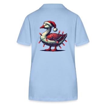 Weihnachten Lustige Tollpatsch Gans - Stanley/Stella Frauen Bio-Poloshirt ELLISER - sky Blue - Hinten - Luana (180cm)